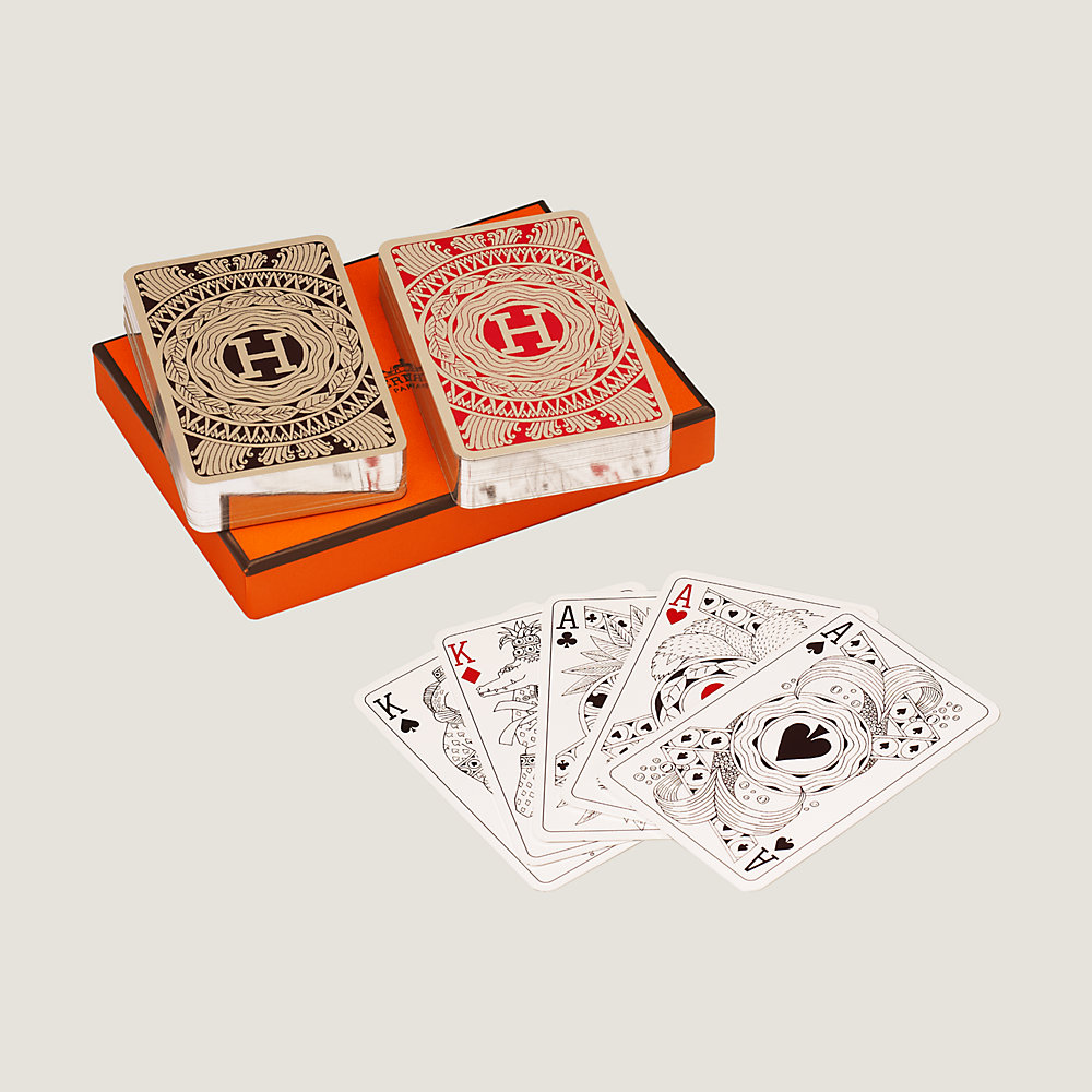 Set of 2 Les 4 Mondes bridge playing cards | Hermès USA